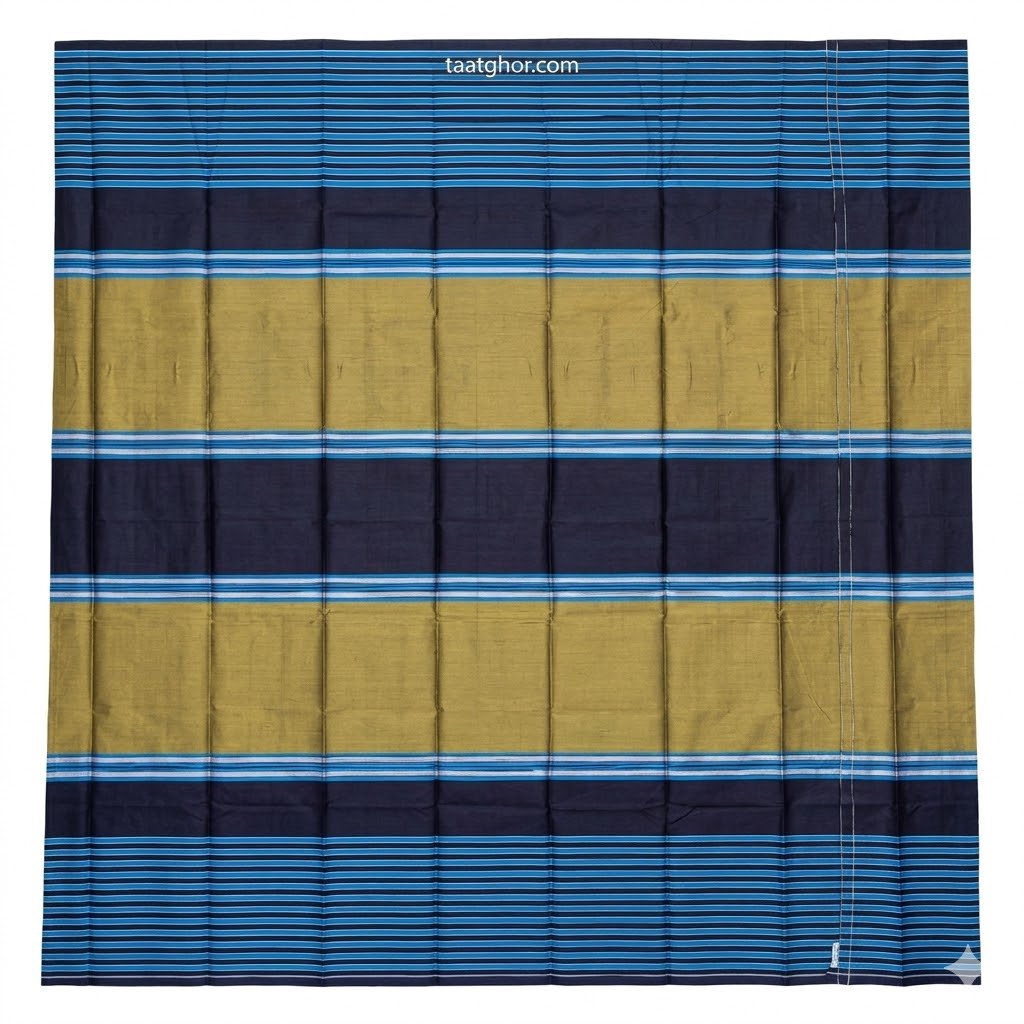 Crown Lungi (Luxury Olive/Navy Striped) - 100% Cotton 5.5 Hat | ক্রাউন লুঙ্গি - Image 2