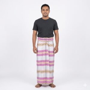 crown-lungi-luxury-navy-geometric-border-100-cotton-tgl021