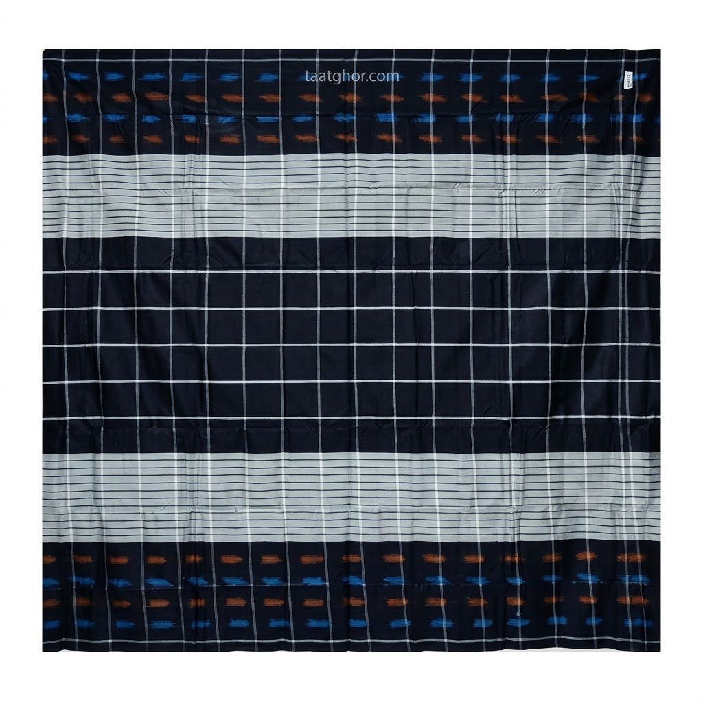 100% Cotton Lungi for Men - Essential Navy Blue Check | সেরা সুতি লুঙ্গি - Image 3