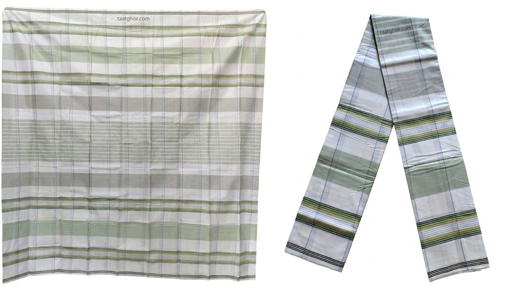 Crown Lungi (Signature Navy with Red & White Geometric Border) - 100% Cotton 5.5 Hat | ক্রাউন লুঙ্গি - Image 3