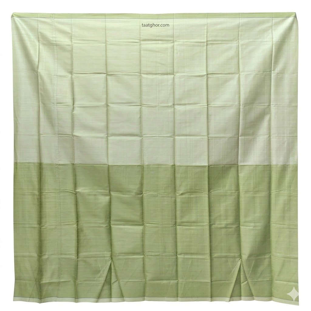Light Green Pure Cotton Premium Lungi (5.5 Hat) - পাবনার ঐতিহ্যবাহী চাচকিয়ার লুঙ্গি - Image 3