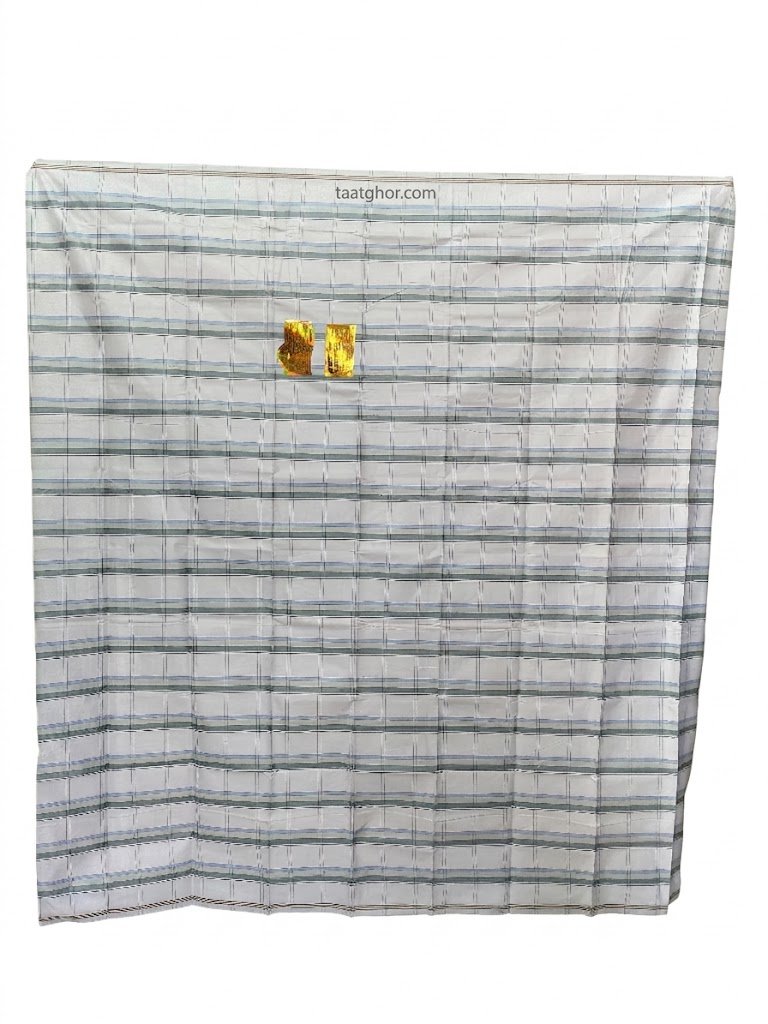 Crown Lungi (Gold Star White/Green/Blue Striped) - 100% Cotton 5.5 Hat | ক্রাউন লুঙ্গি - Image 3