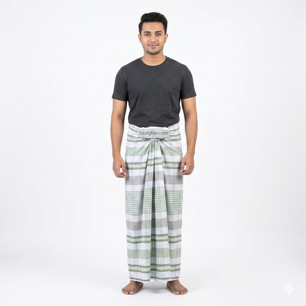 crown-lungi-signature-navy-red-white-geometric-border-100-cotton-tgl022