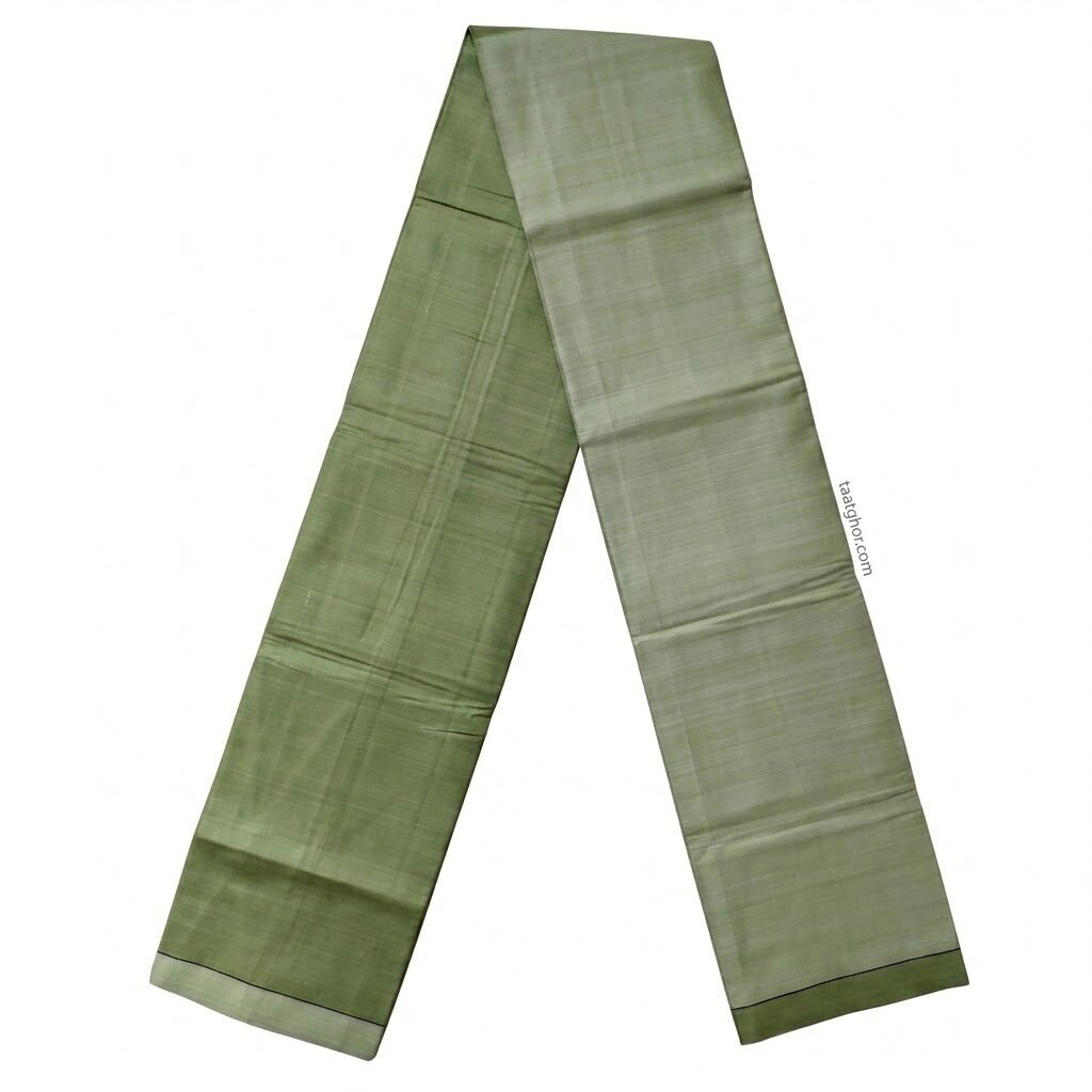 Light Green Pure Cotton Premium Lungi (5.5 Hat) - পাবনার ঐতিহ্যবাহী চাচকিয়ার লুঙ্গি - Image 2