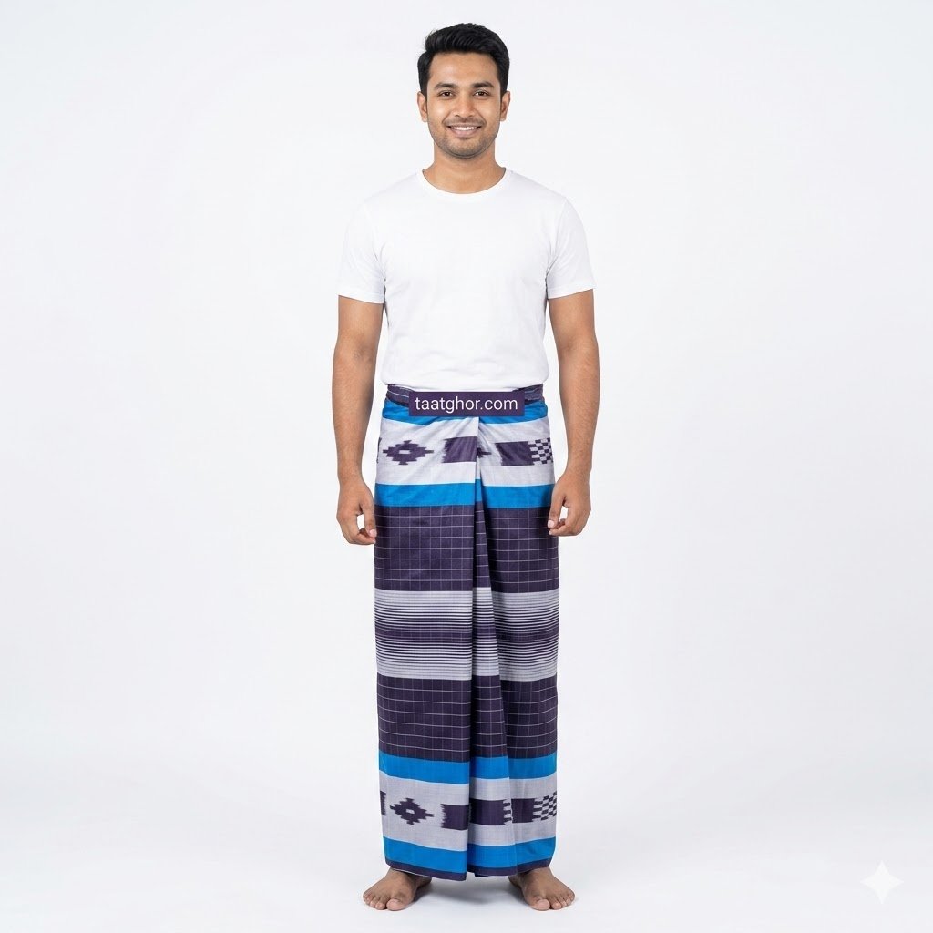 Solid purple Cotton Lungi for Lungi men showcasing the best lungi price in bd at TaatGhor online lungi shop.
