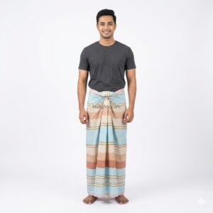 dark green striped 100% pure Cotton Lungi from Pabna Chachkia, perfect for Lungi men looking for the best lungi price in bd at our online lungi shop.