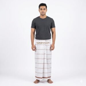 light teal striped 100% pure Cotton Lungi from Pabna Chachkia, perfect for Lungi men looking for the best lungi price in bd at our online lungi shop