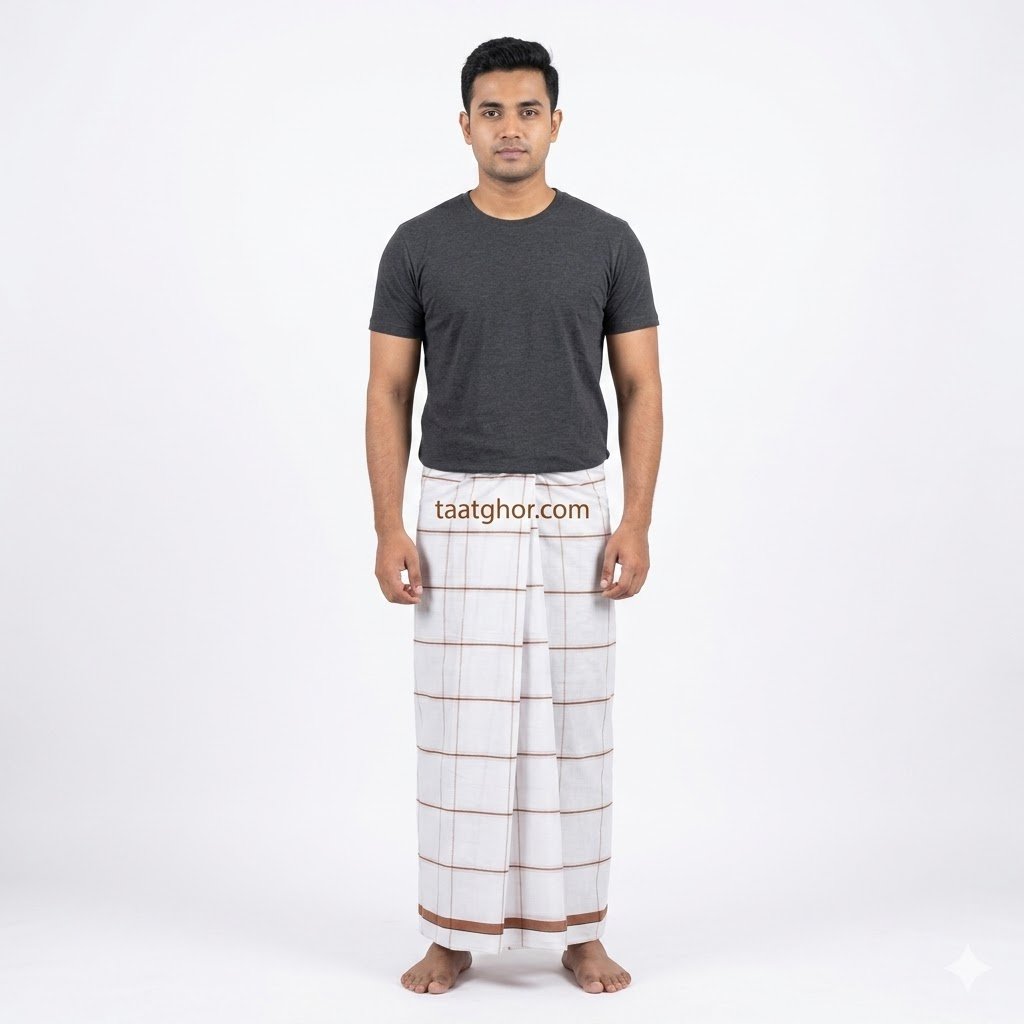 light teal striped 100% pure Cotton Lungi from Pabna Chachkia, perfect for Lungi men looking for the best lungi price in bd at our online lungi shop
