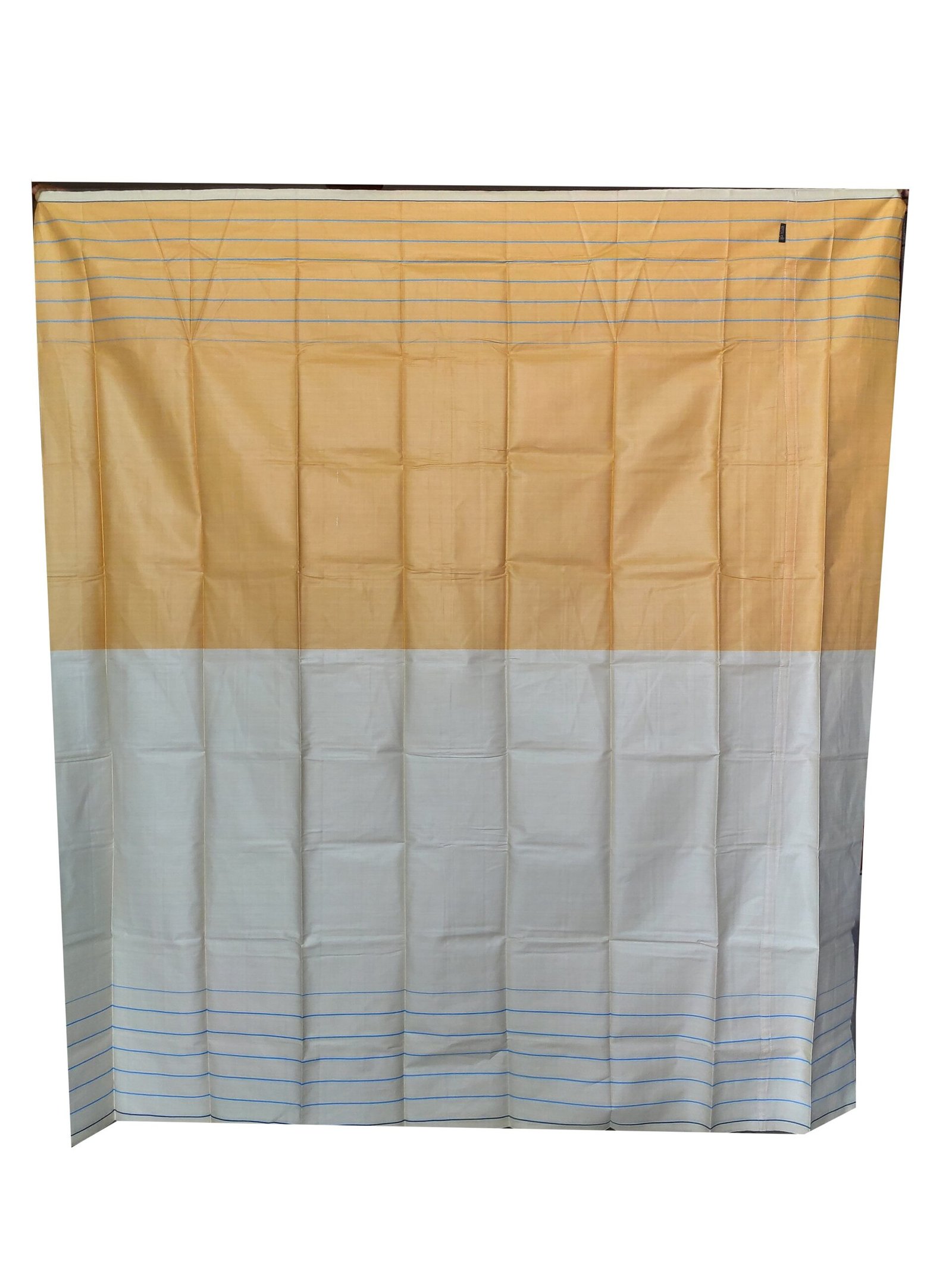 Two Part Blue & Grey Striped Pure Cotton Lungi (5.5 Hat) - পাবনার ঐতিহ্যবাহী চাচকিয়ার লুঙ্গি - Image 2