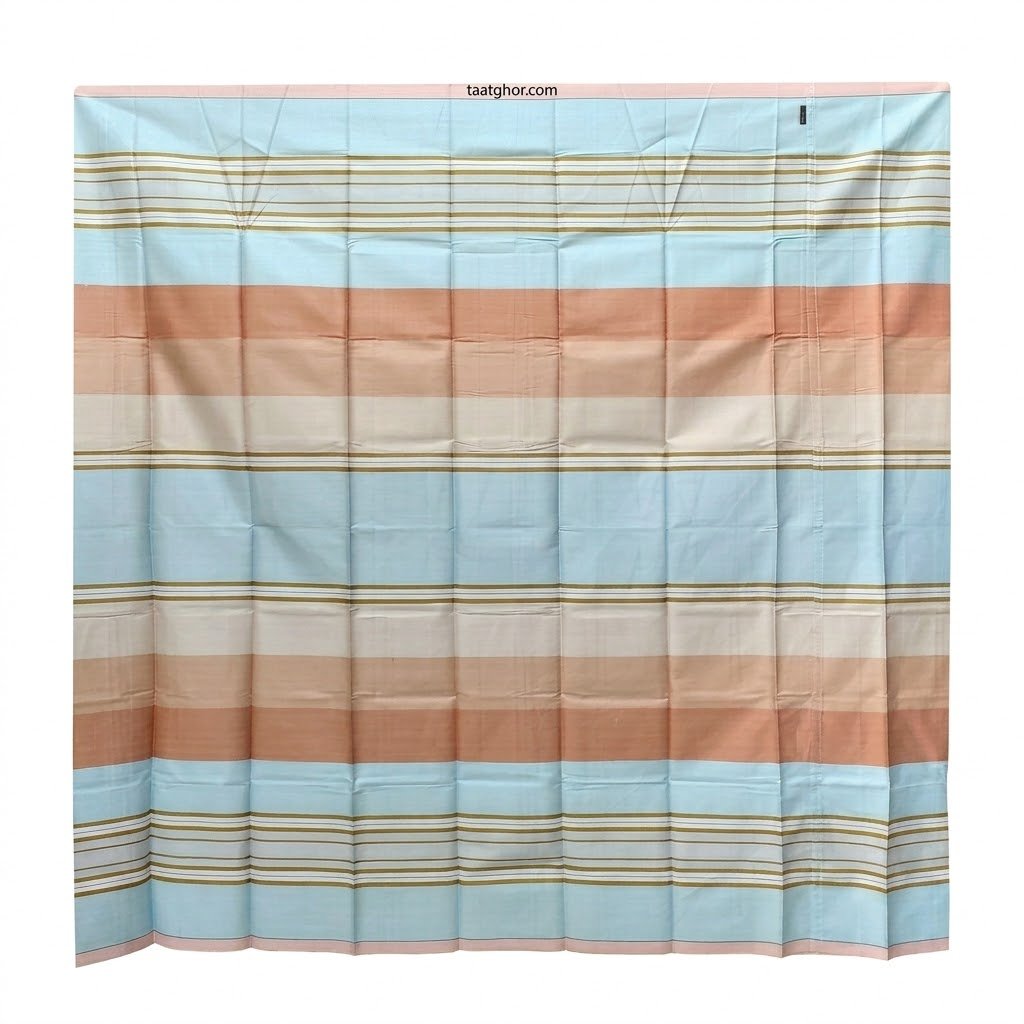 Premium Striped Pure Cotton Lungi (5.5 Hat) - পাবনার ঐতিহ্যবাহী চাচকিয়ার লুঙ্গি - Image 3