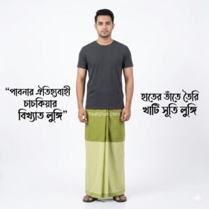 premium light green 100% pure Cotton Lungi by Kalam brand from Pabna Chachkia, perfect for men looking for the best lungi price in bd at our online shop